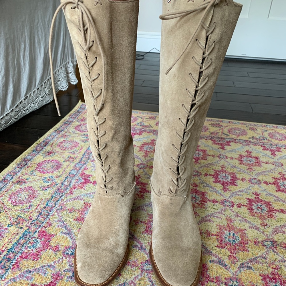 Cole Haan tan suede boots 7.5